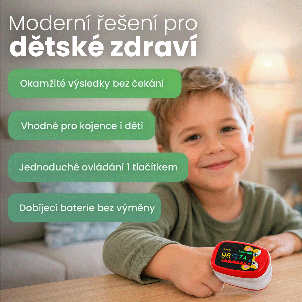 Rychlý dětský oxymetr na prst